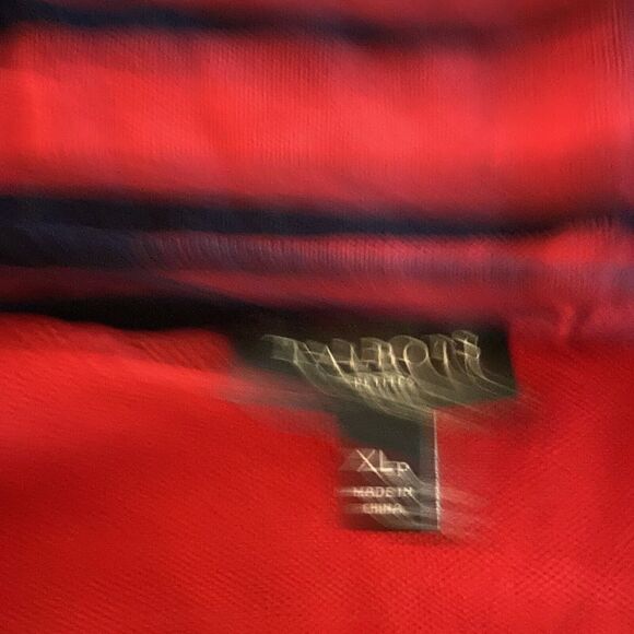 Talbots Plus Size XL Red Navy Blue Stripe V Neck Sweater Women Cotton Stylish - Picture 2 of 5